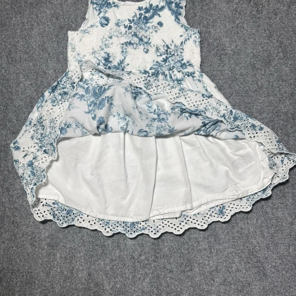 Gap x Love Shack Fancy Dress Floral and Lace Blue White Toddler Size 5 Years
